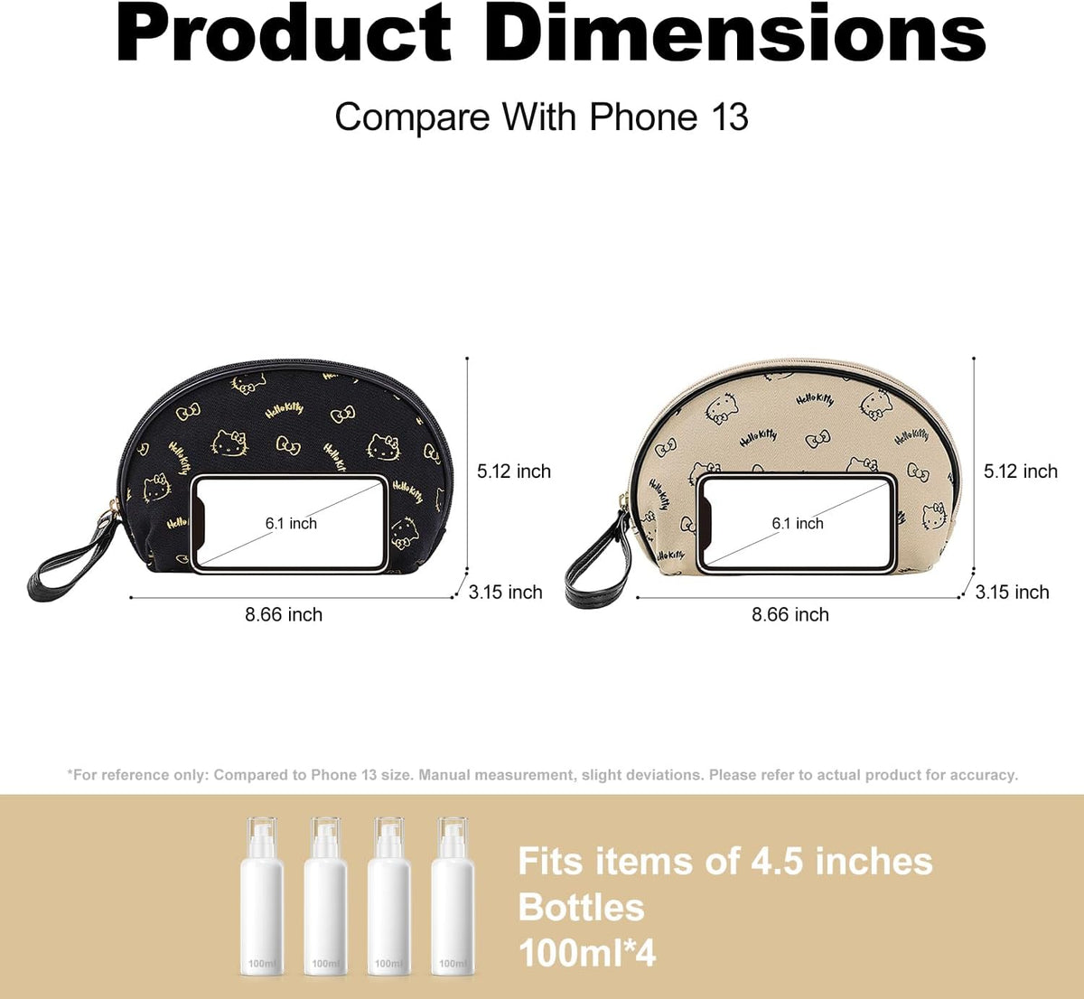 Makeup Bag Large Waterproof Cosmetic Bags with Divider and Brush Holder,Cute Printed Makeup Organizer for Women Traveling,Portable Toiletry Bag for Girls