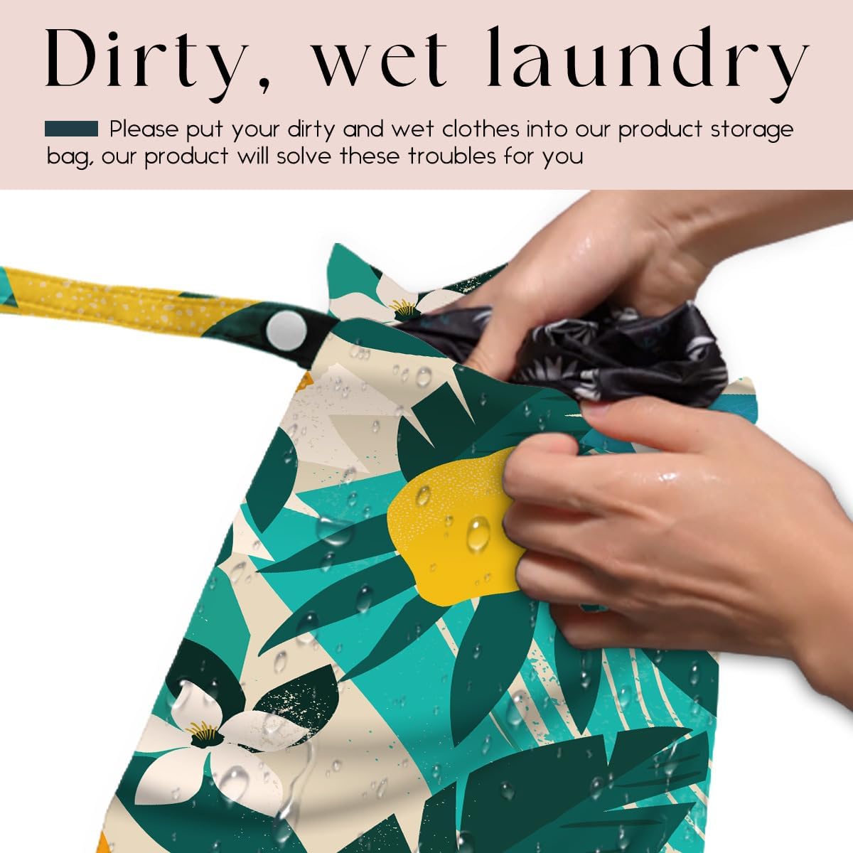 Wet Bag, Wet Dry Bag, Waterproof Bag, Small Laundry Bag, Wet Bag for Pool, Beach, Swimsuit, Makeup Bag, Diapers,Cruise Ship Essentials,Beach Accessories Travel for Women