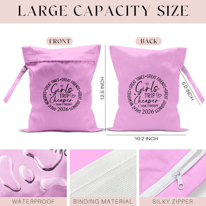 Wet Bag, Wet Dry Bag, Waterproof Bag, Small Laundry Bag, Wet Bag for Pool, Beach, Swimsuit, Makeup Bag, Diapers,Cruise Ship Essentials,Beach Accessories Travel for Women