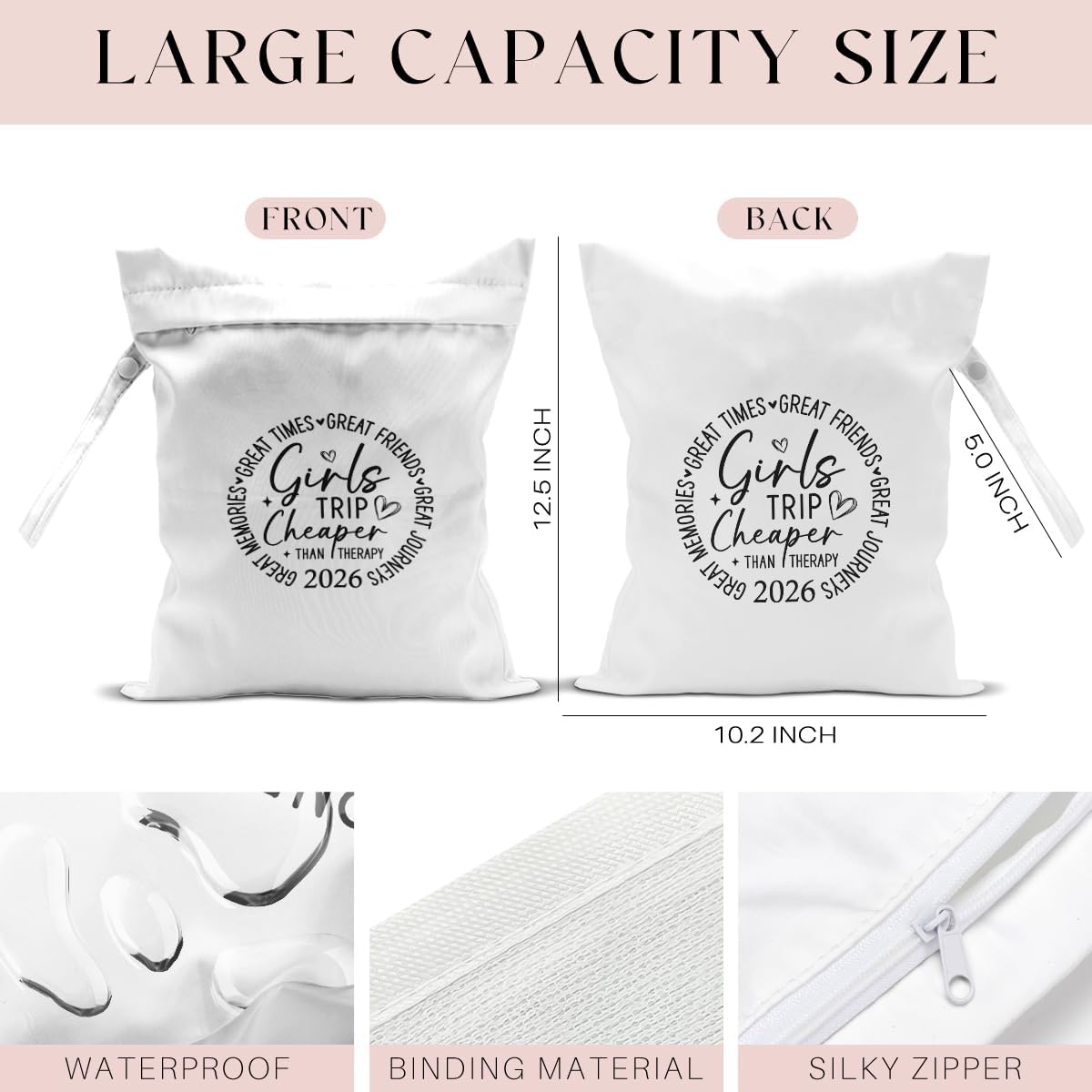 Wet Bag, Wet Dry Bag, Waterproof Bag, Small Laundry Bag, Wet Bag for Pool, Beach, Swimsuit, Makeup Bag, Diapers,Cruise Ship Essentials,Beach Accessories Travel for Women