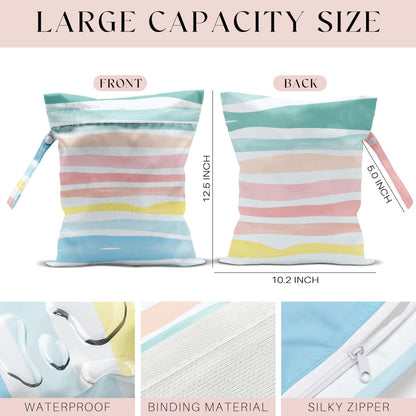 Wet Bag, Wet Dry Bag, Waterproof Bag, Small Laundry Bag, Wet Bag for Pool, Beach, Swimsuit, Makeup Bag, Diapers,Cruise Ship Essentials,Beach Accessories Travel for Women