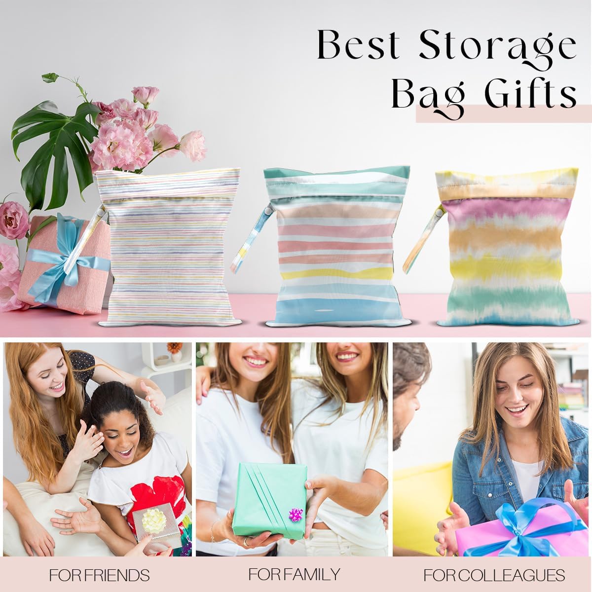 Wet Bag, Wet Dry Bag, Waterproof Bag, Small Laundry Bag, Wet Bag for Pool, Beach, Swimsuit, Makeup Bag, Diapers,Cruise Ship Essentials,Beach Accessories Travel for Women