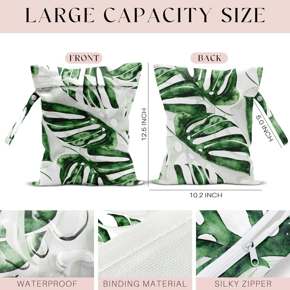 Wet Bag, Wet Dry Bag, Waterproof Bag, Small Laundry Bag, Wet Bag for Pool, Beach, Swimsuit, Makeup Bag, Diapers,Cruise Ship Essentials,Beach Accessories Travel for Women