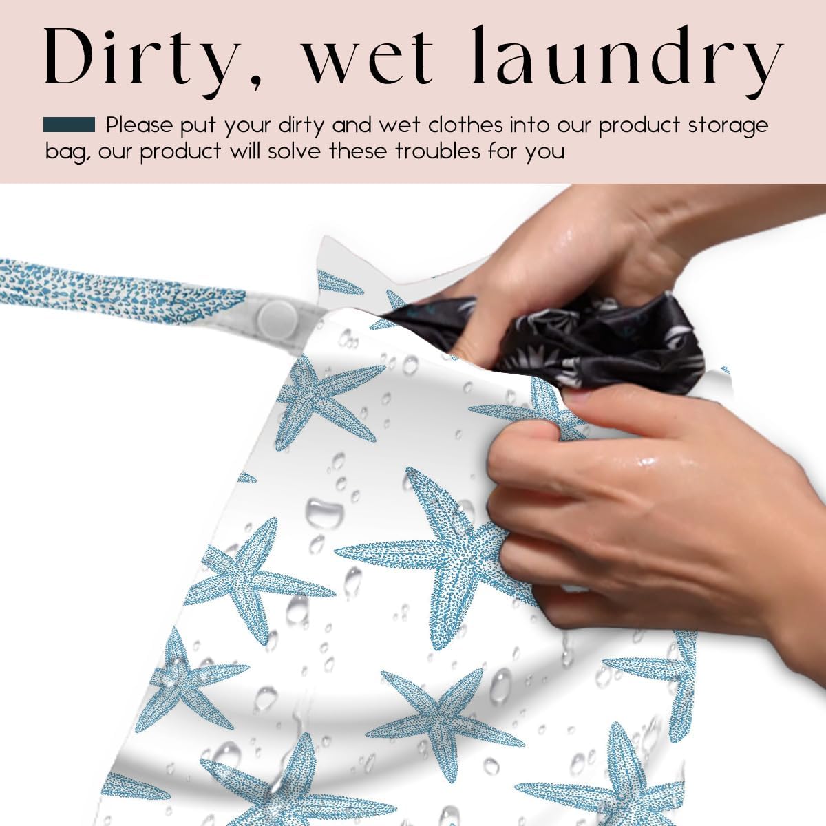 Wet Bag, Wet Dry Bag, Waterproof Bag, Small Laundry Bag, Wet Bag for Pool, Beach, Swimsuit, Makeup Bag, Diapers,Cruise Ship Essentials,Beach Accessories Travel for Women
