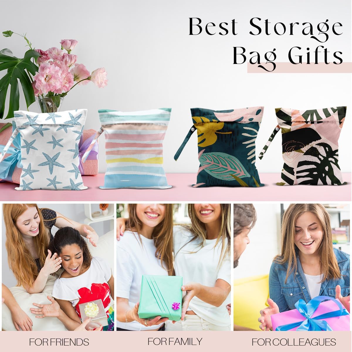 Wet Bag, Wet Dry Bag, Waterproof Bag, Small Laundry Bag, Wet Bag for Pool, Beach, Swimsuit, Makeup Bag, Diapers,Cruise Ship Essentials,Beach Accessories Travel for Women