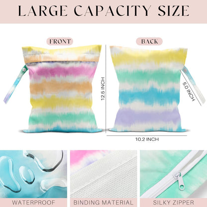 Wet Bag, Wet Dry Bag, Waterproof Bag, Small Laundry Bag, Wet Bag for Pool, Beach, Swimsuit, Makeup Bag, Diapers,Cruise Ship Essentials,Beach Accessories Travel for Women