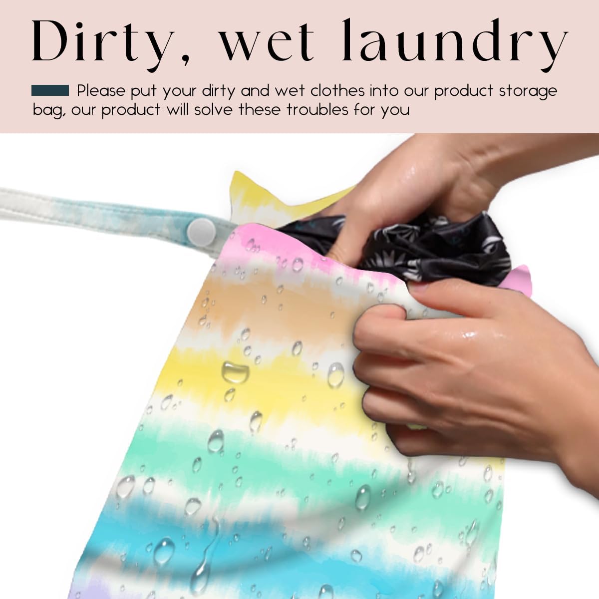 Wet Bag, Wet Dry Bag, Waterproof Bag, Small Laundry Bag, Wet Bag for Pool, Beach, Swimsuit, Makeup Bag, Diapers,Cruise Ship Essentials,Beach Accessories Travel for Women