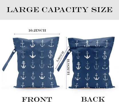 Wet Bag, Wet Dry Bag, Waterproof Bag, Small Laundry Bag, Wet Bag for Pool, Beach, Swimsuit, Makeup Bag, Diapers,Cruise Ship Essentials,Beach Accessories Travel for Women