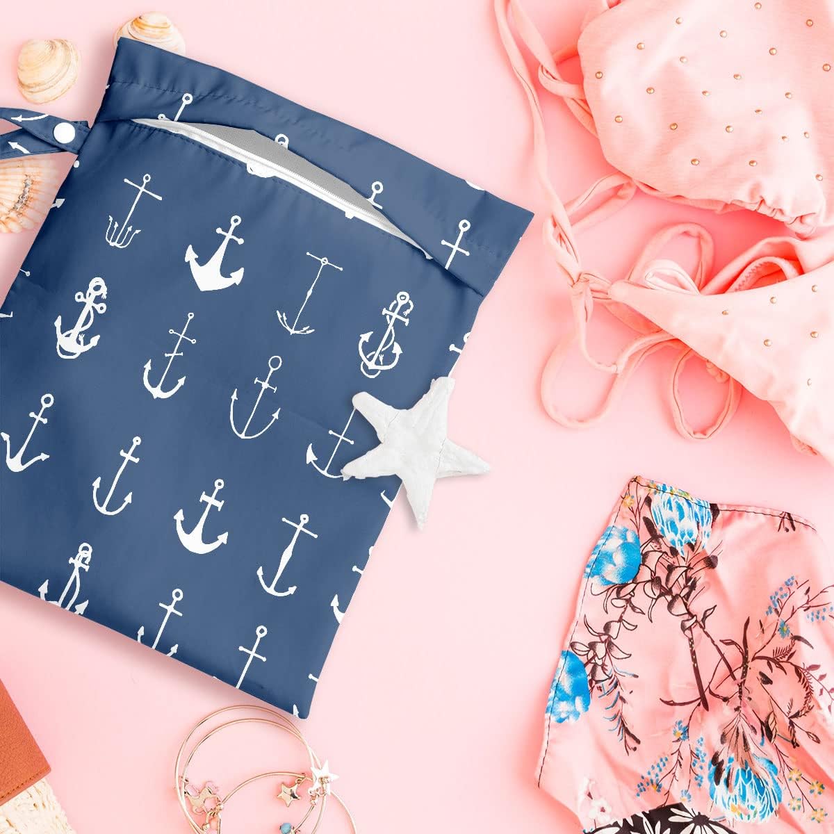 Wet Bag, Wet Dry Bag, Waterproof Bag, Small Laundry Bag, Wet Bag for Pool, Beach, Swimsuit, Makeup Bag, Diapers,Cruise Ship Essentials,Beach Accessories Travel for Women