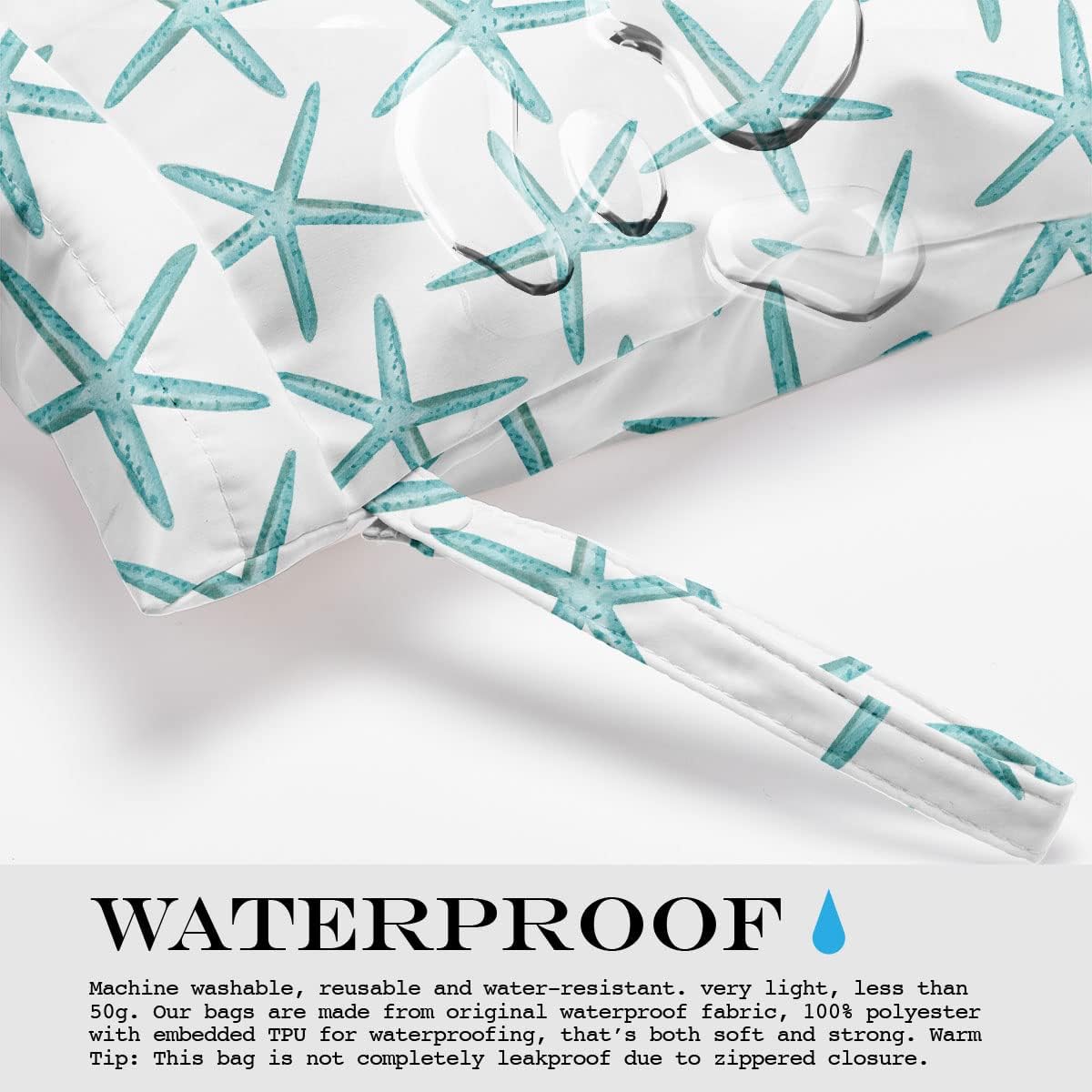 Wet Bag, Wet Dry Bag, Waterproof Bag, Small Laundry Bag, Wet Bag for Pool, Beach, Swimsuit, Makeup Bag, Diapers,Cruise Ship Essentials,Beach Accessories Travel for Women