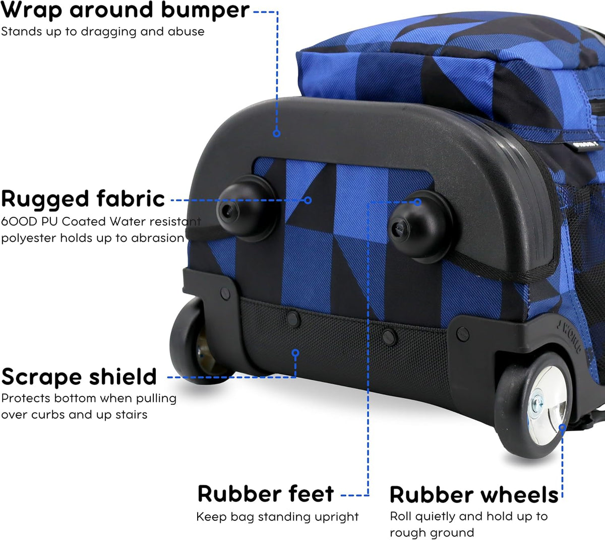 Sunrise Kids Rolling Backpack with Wheels for Girls Boys, Roller Bookbag for School, 18 x 13 x 9 Inches, Confetti - Colors A