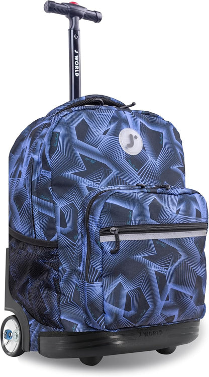 Sunrise Kids Rolling Backpack with Wheels for Girls Boys, Roller Bookbag for School, 18 x 13 x 9 Inches, Confetti - Colors A