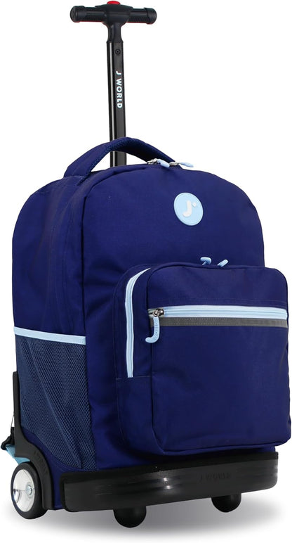 Sunrise Kids Rolling Backpack with Wheels for Girls Boys, Roller Bookbag for School, 18 x 13 x 9 Inches, Confetti - Colors A