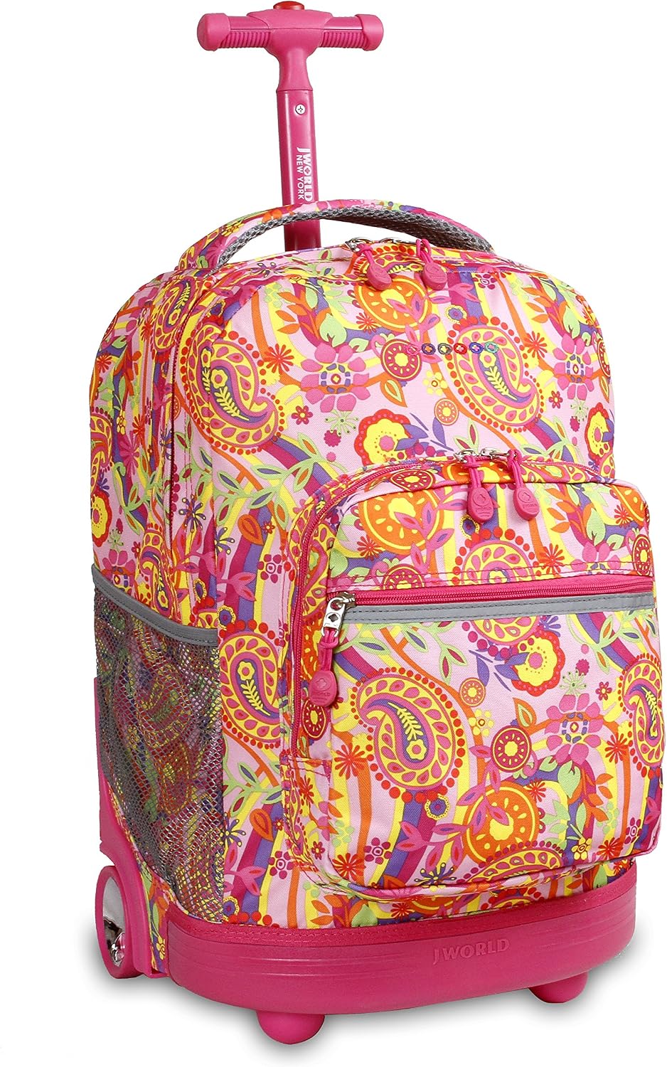Sunrise Kids Rolling Backpack with Wheels for Girls Boys, Roller Bookbag for School, 18 x 13 x 9 Inches, Confetti - Colors A