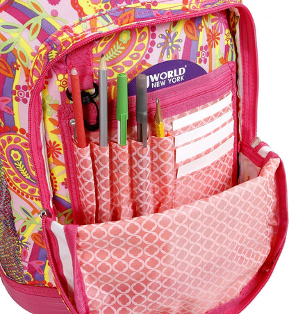 Sunrise Kids Rolling Backpack with Wheels for Girls Boys, Roller Bookbag for School, 18 x 13 x 9 Inches, Confetti - Colors A