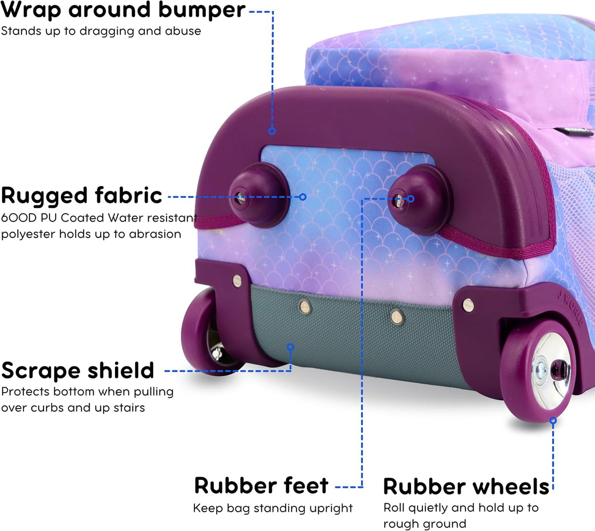 Sunrise Kids Rolling Backpack with Wheels for Girls Boys, Roller Bookbag for School, 18 x 13 x 9 Inches, Confetti - Colors A