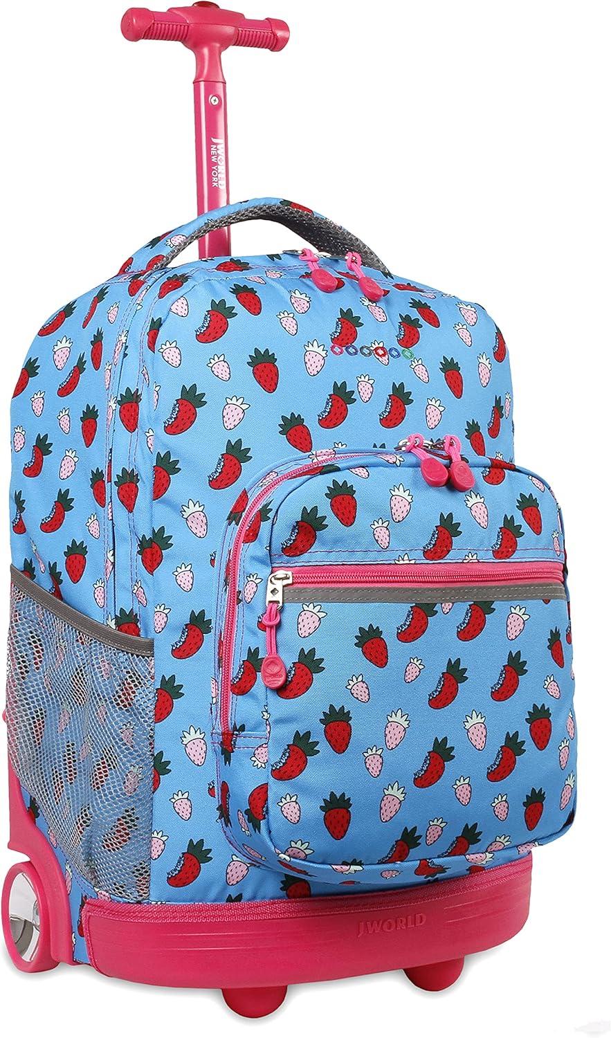 Sunrise Kids Rolling Backpack with Wheels for Girls Boys, Roller Bookbag for School, 18 x 13 x 9 Inches, Confetti - Colors A