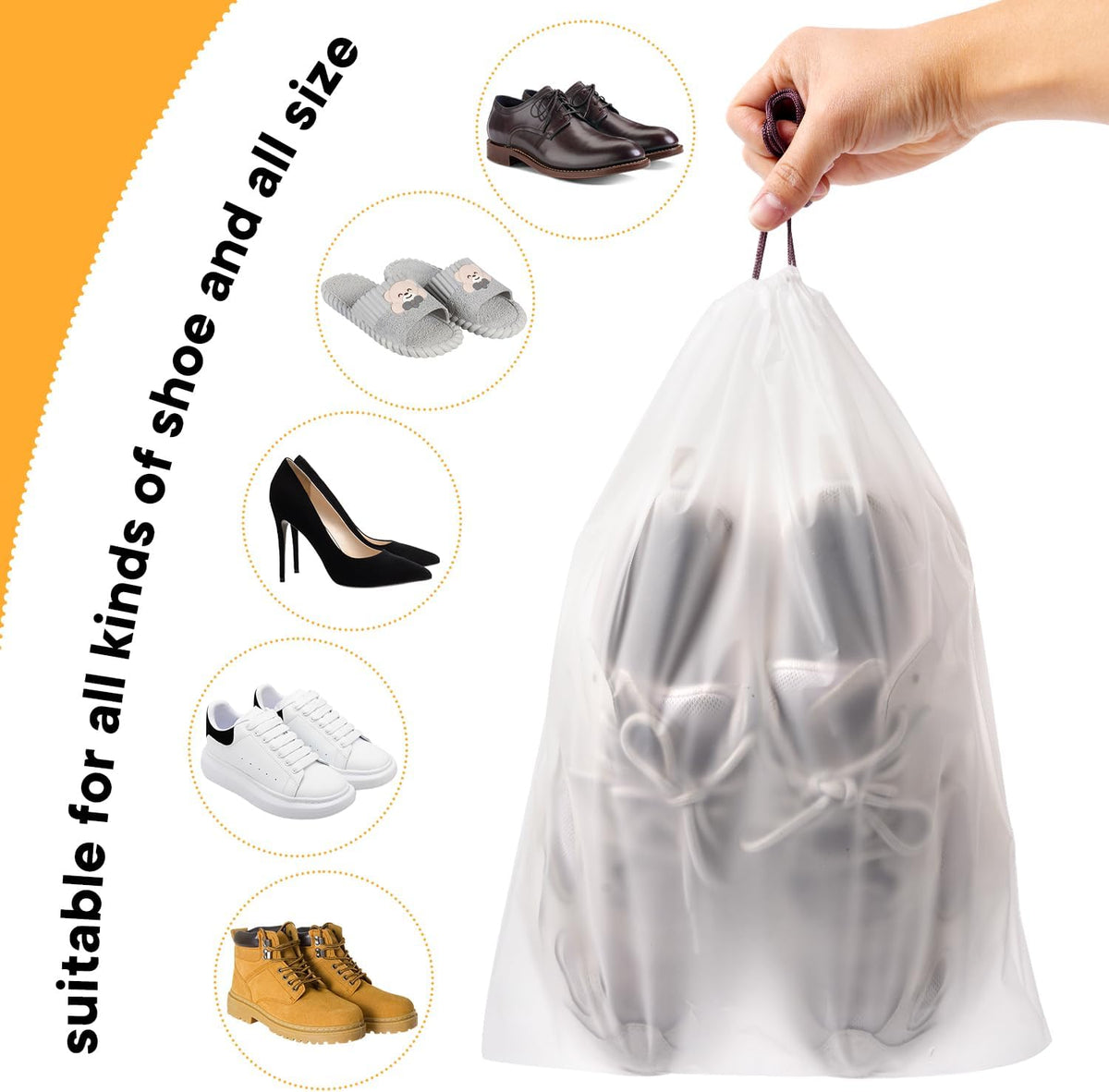 25 Pack Shoe Bags for Travel, 11.8" x 15.7" Waterproof Travel Shoe Bags for Packing,Large Travel Bag for Shoes, Storage Bags for Travel Essentials