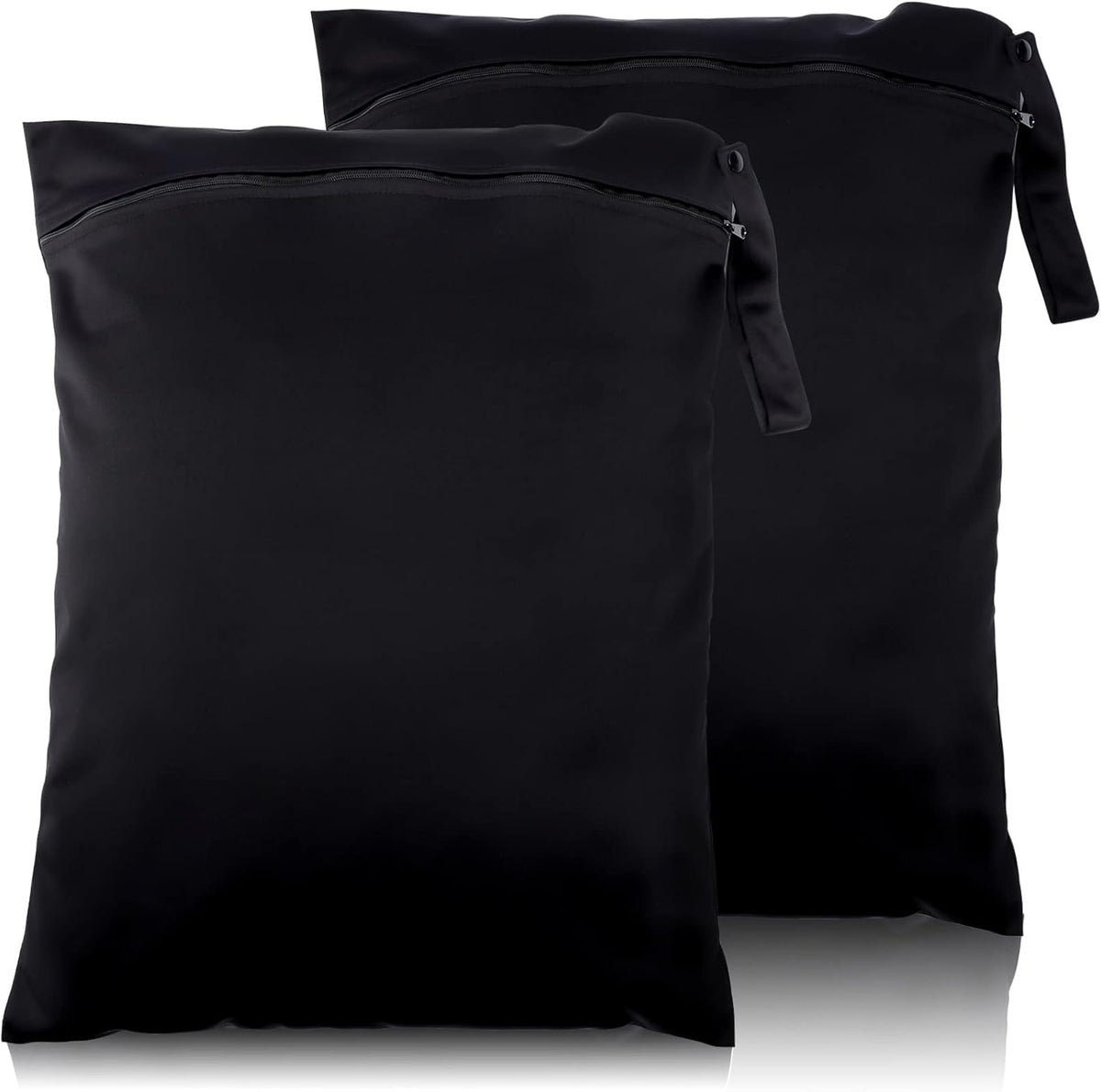 2 Pack Travel Laundry Bags, Large Waterproof Gym Bags, Washable Swimsuit Bag, Reusable Dirty Clothes Bag for Gym Beach Swimming Yoga, Black