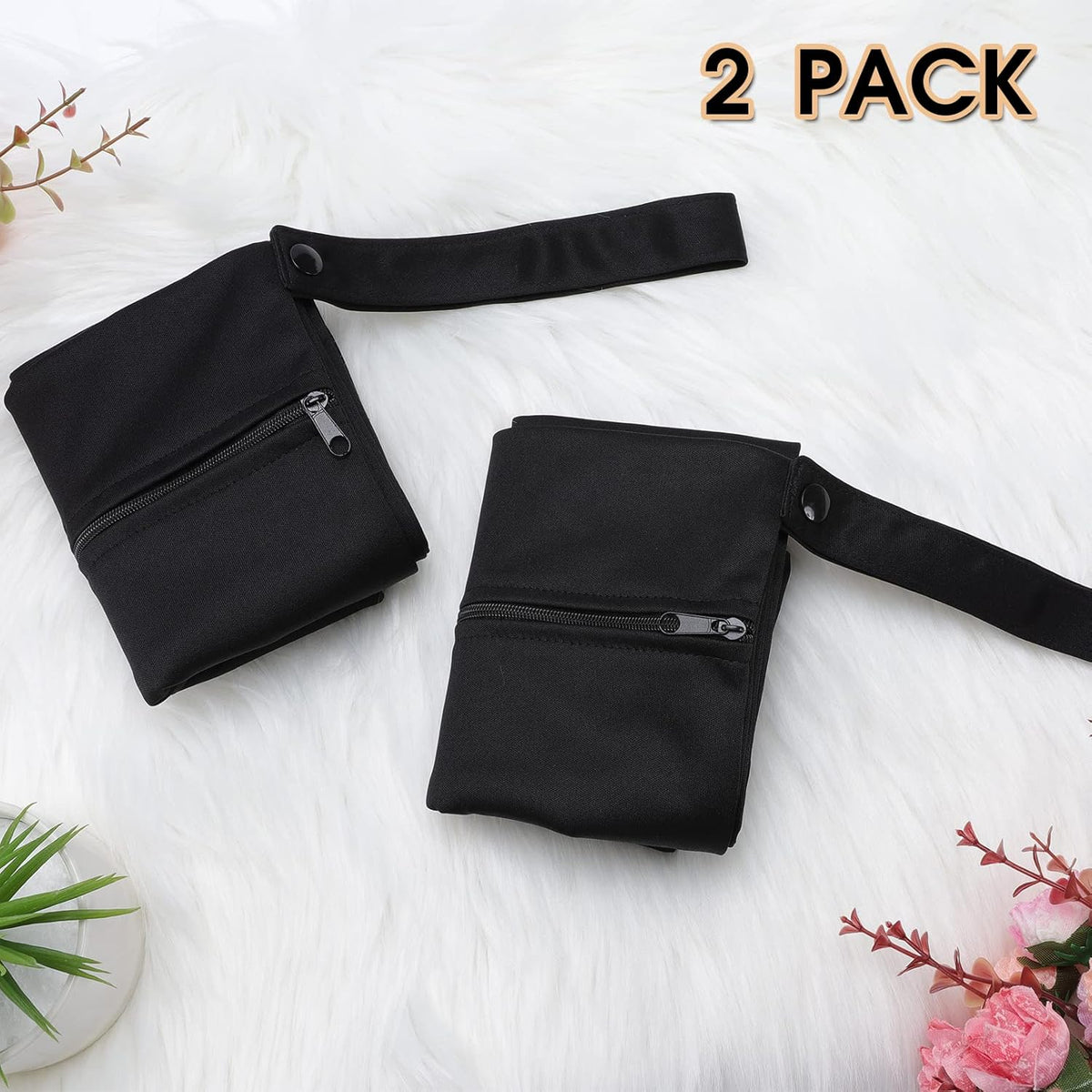 2 Pack Travel Laundry Bags, Large Waterproof Gym Bags, Washable Swimsuit Bag, Reusable Dirty Clothes Bag for Gym Beach Swimming Yoga, Black