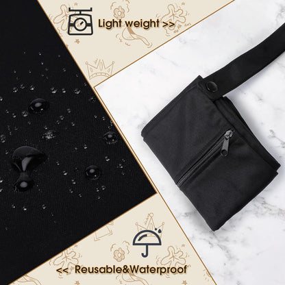 2 Pack Travel Laundry Bags, Large Waterproof Gym Bags, Washable Swimsuit Bag, Reusable Dirty Clothes Bag for Gym Beach Swimming Yoga, Black