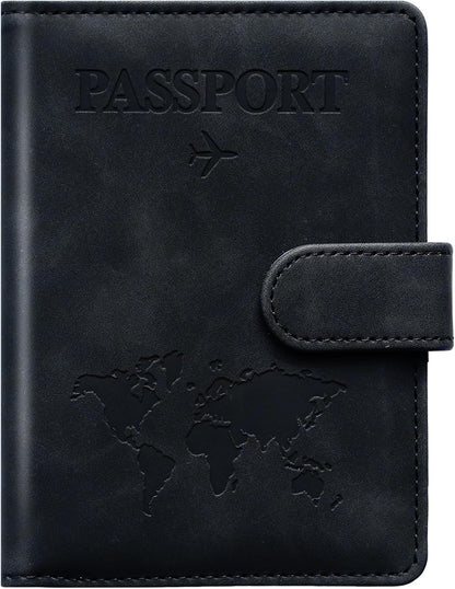 Family Passport Holder for Travel Women and Men RFID Blocking Passport Holder with Zipper Multi-functional Passport Wallet Passport Case Passport cover Travel Essentials