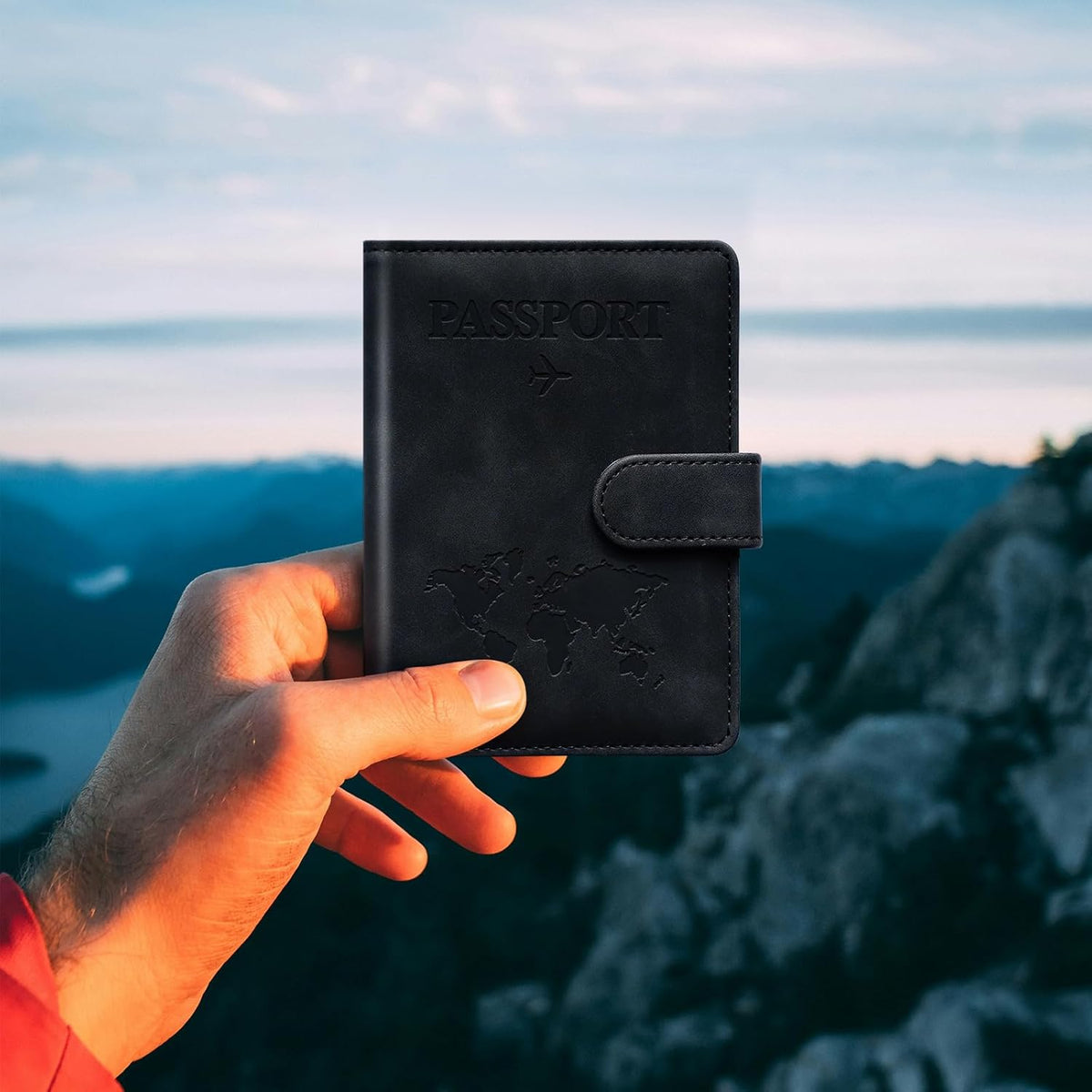 Family Passport Holder for Travel Women and Men RFID Blocking Passport Holder with Zipper Multi-functional Passport Wallet Passport Case Passport cover Travel Essentials