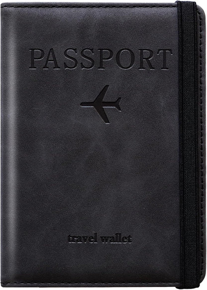 Family Passport Holder for Travel Women and Men RFID Blocking Passport Holder with Zipper Multi-functional Passport Wallet Passport Case Passport cover Travel Essentials