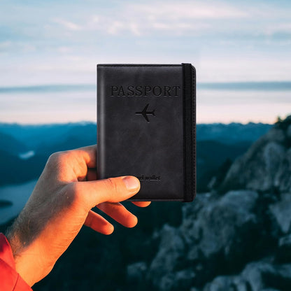 Family Passport Holder for Travel Women and Men RFID Blocking Passport Holder with Zipper Multi-functional Passport Wallet Passport Case Passport cover Travel Essentials