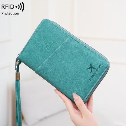 Family Passport Holder for Travel Women and Men RFID Blocking Passport Holder with Zipper Multi-functional Passport Wallet Passport Case Passport cover Travel Essentials