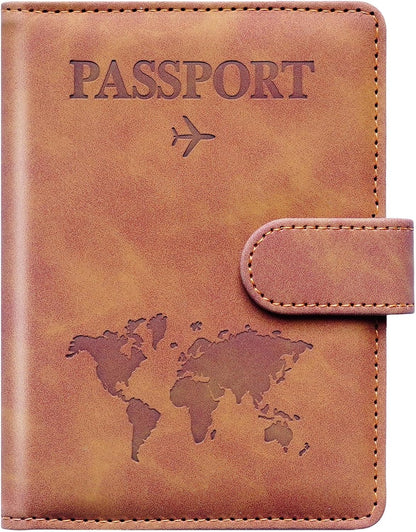 Family Passport Holder for Travel Women and Men RFID Blocking Passport Holder with Zipper Multi-functional Passport Wallet Passport Case Passport cover Travel Essentials
