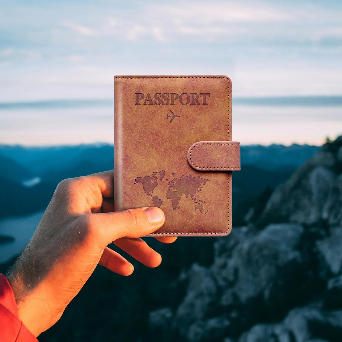 Family Passport Holder for Travel Women and Men RFID Blocking Passport Holder with Zipper Multi-functional Passport Wallet Passport Case Passport cover Travel Essentials