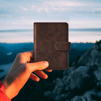 Family Passport Holder for Travel Women and Men RFID Blocking Passport Holder with Zipper Multi-functional Passport Wallet Passport Case Passport cover Travel Essentials