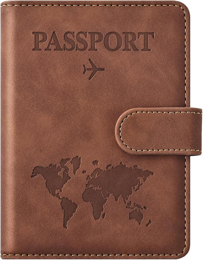 Family Passport Holder for Travel Women and Men RFID Blocking Passport Holder with Zipper Multi-functional Passport Wallet Passport Case Passport cover Travel Essentials