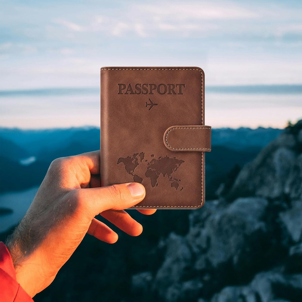 Family Passport Holder for Travel Women and Men RFID Blocking Passport Holder with Zipper Multi-functional Passport Wallet Passport Case Passport cover Travel Essentials