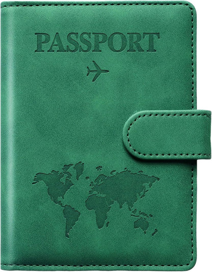 Family Passport Holder for Travel Women and Men RFID Blocking Passport Holder with Zipper Multi-functional Passport Wallet Passport Case Passport cover Travel Essentials