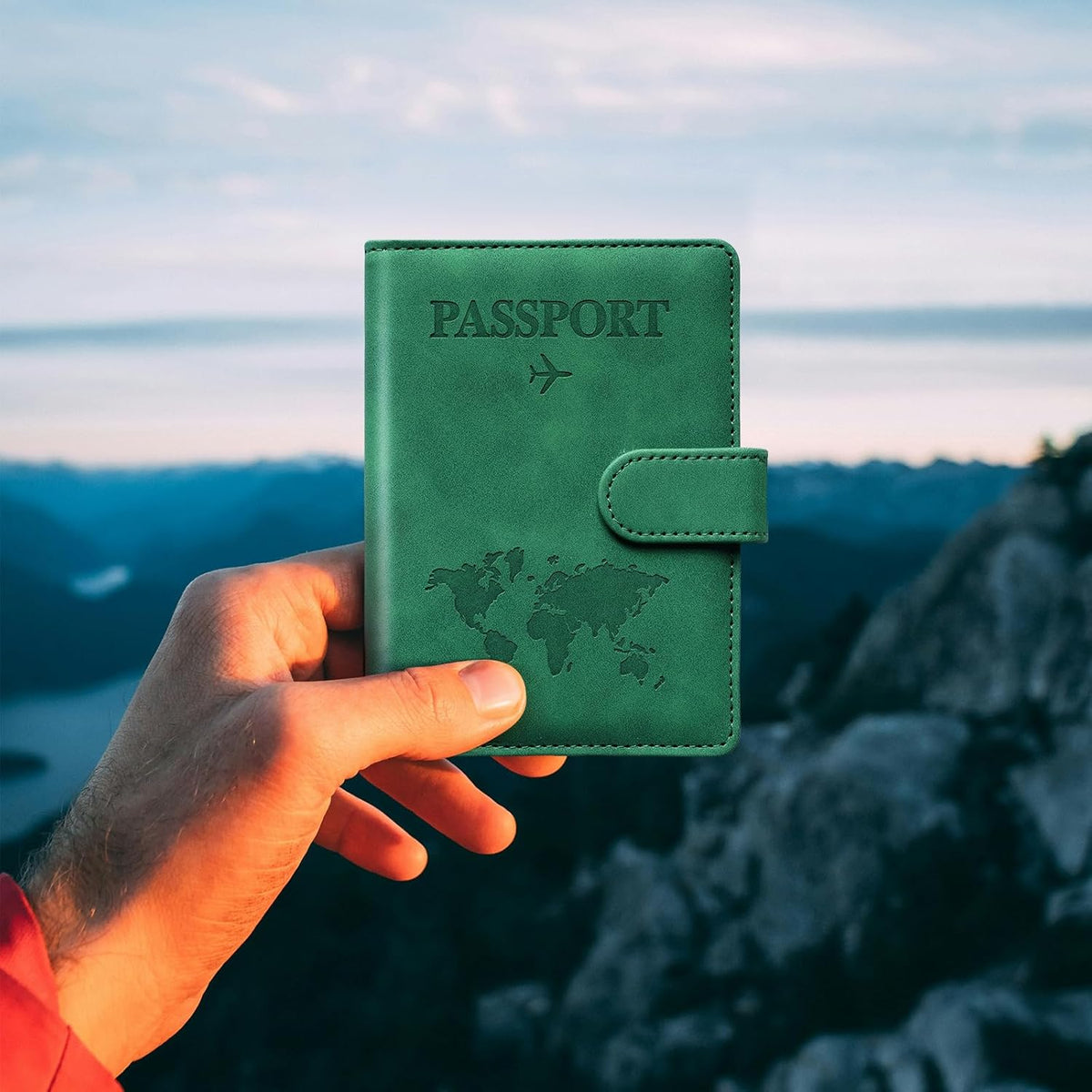 Family Passport Holder for Travel Women and Men RFID Blocking Passport Holder with Zipper Multi-functional Passport Wallet Passport Case Passport cover Travel Essentials