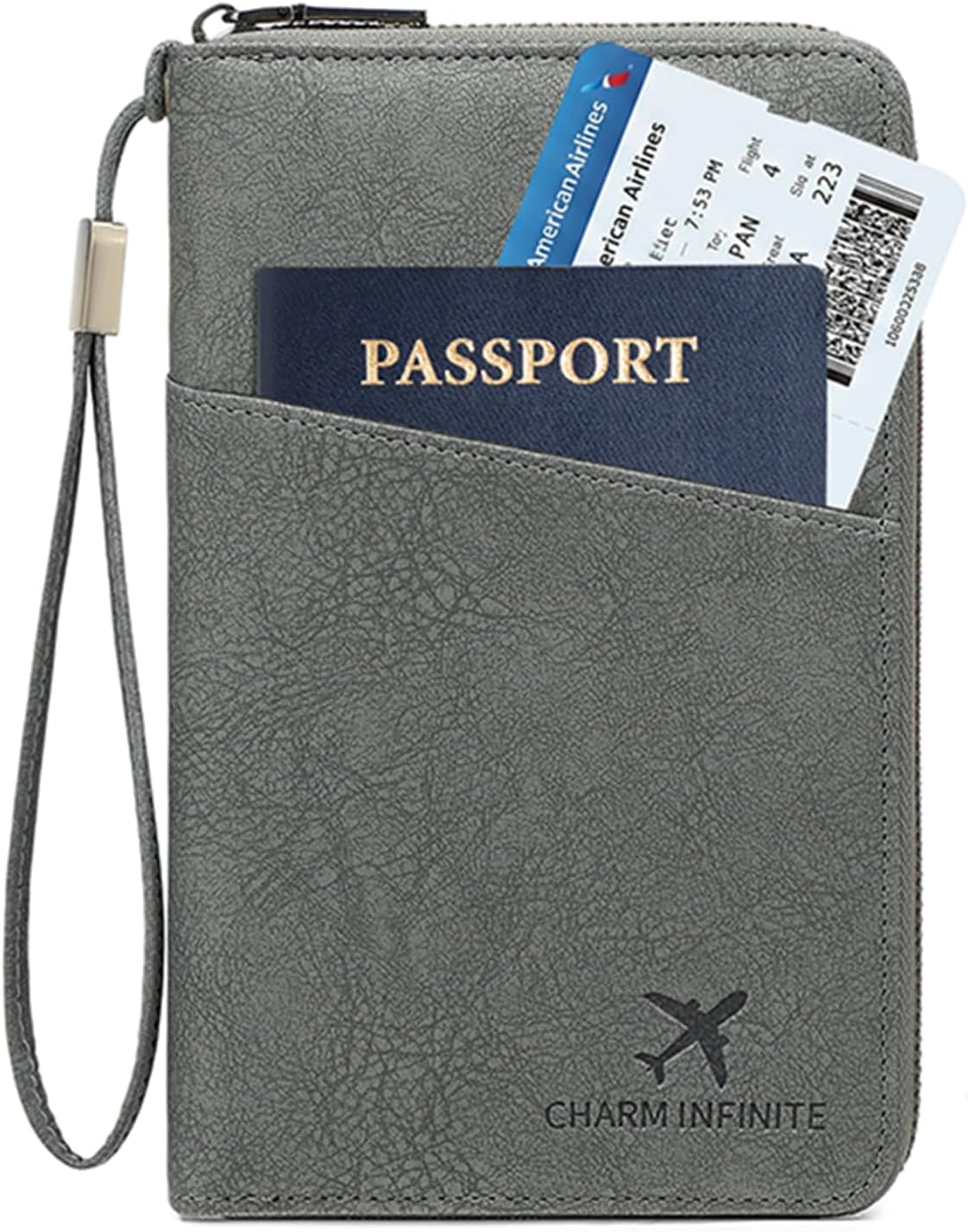 Family Passport Holder for Travel Women and Men RFID Blocking Passport Holder with Zipper Multi-functional Passport Wallet Passport Case Passport cover Travel Essentials