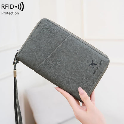 Family Passport Holder for Travel Women and Men RFID Blocking Passport Holder with Zipper Multi-functional Passport Wallet Passport Case Passport cover Travel Essentials