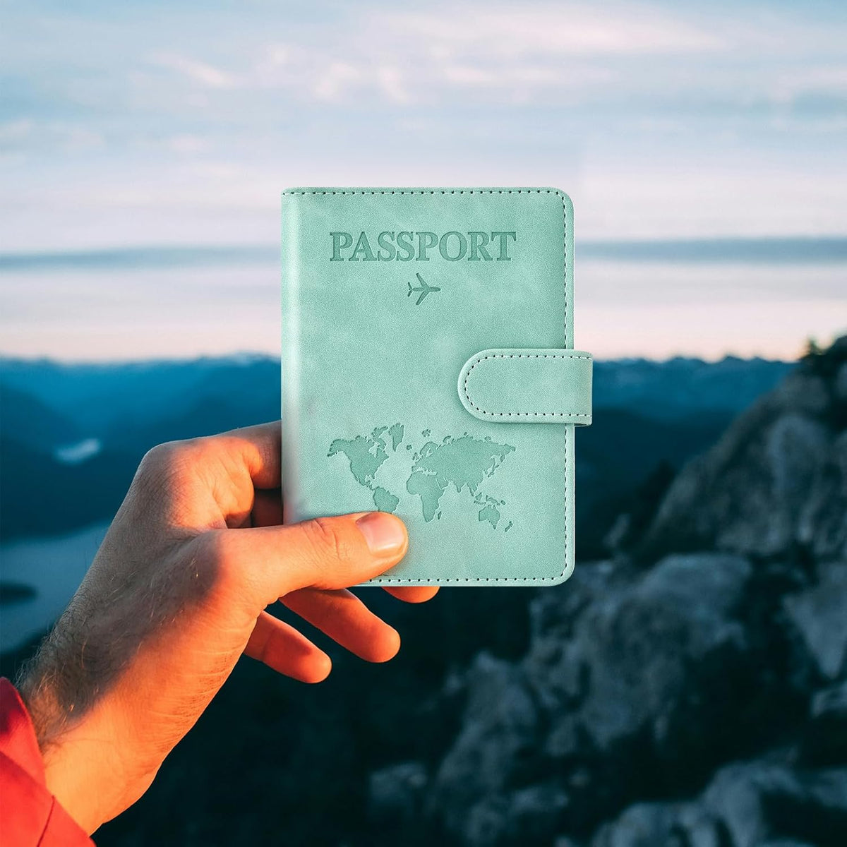 Family Passport Holder for Travel Women and Men RFID Blocking Passport Holder with Zipper Multi-functional Passport Wallet Passport Case Passport cover Travel Essentials