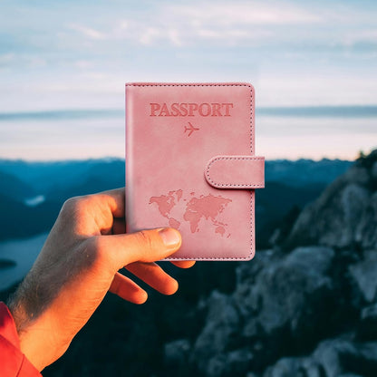 Family Passport Holder for Travel Women and Men RFID Blocking Passport Holder with Zipper Multi-functional Passport Wallet Passport Case Passport cover Travel Essentials