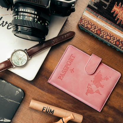 Family Passport Holder for Travel Women and Men RFID Blocking Passport Holder with Zipper Multi-functional Passport Wallet Passport Case Passport cover Travel Essentials