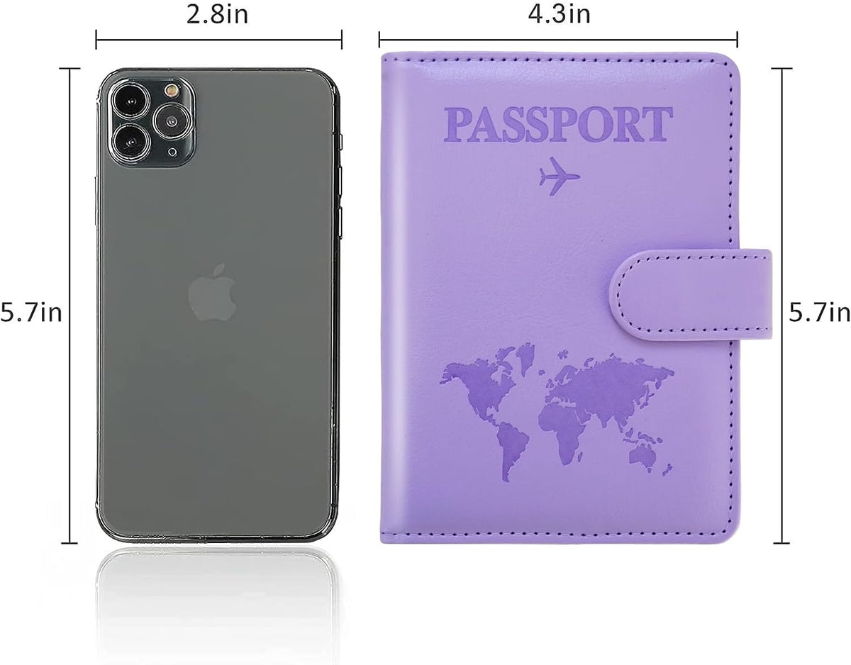 Family Passport Holder for Travel Women and Men RFID Blocking Passport Holder with Zipper Multi-functional Passport Wallet Passport Case Passport cover Travel Essentials
