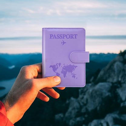 Family Passport Holder for Travel Women and Men RFID Blocking Passport Holder with Zipper Multi-functional Passport Wallet Passport Case Passport cover Travel Essentials
