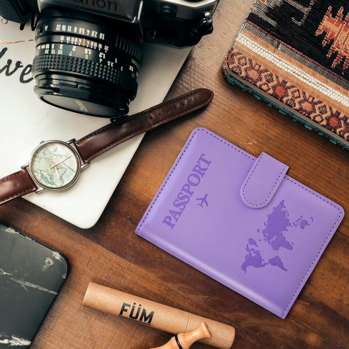 Family Passport Holder for Travel Women and Men RFID Blocking Passport Holder with Zipper Multi-functional Passport Wallet Passport Case Passport cover Travel Essentials