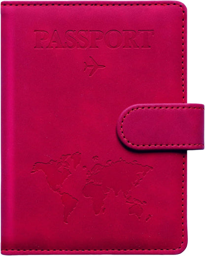 Family Passport Holder for Travel Women and Men RFID Blocking Passport Holder with Zipper Multi-functional Passport Wallet Passport Case Passport cover Travel Essentials