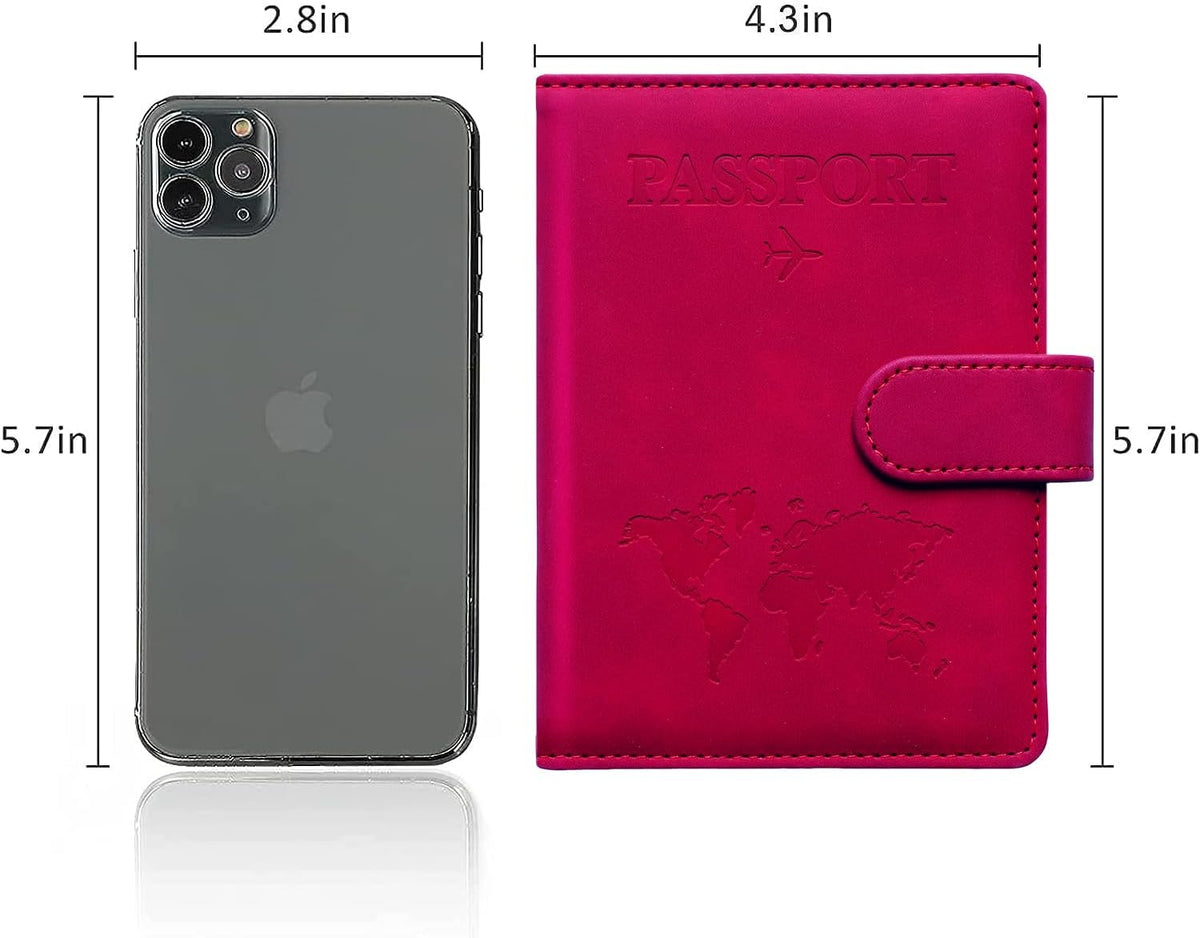 Family Passport Holder for Travel Women and Men RFID Blocking Passport Holder with Zipper Multi-functional Passport Wallet Passport Case Passport cover Travel Essentials