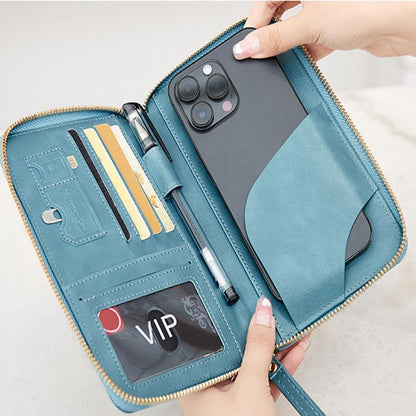 Family Passport Holder for Travel Women and Men RFID Blocking Passport Holder with Zipper Multi-functional Passport Wallet Passport Case Passport cover Travel Essentials