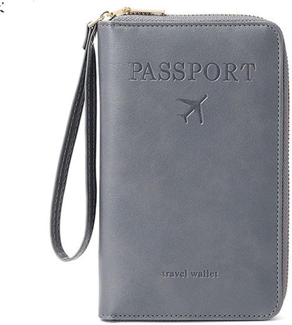 Family Passport Holder for Travel Women and Men RFID Blocking Passport Holder with Zipper Multi-functional Passport Wallet Passport Case Passport cover Travel Essentials