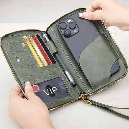 Family Passport Holder for Travel Women and Men RFID Blocking Passport Holder with Zipper Multi-functional Passport Wallet Passport Case Passport cover Travel Essentials